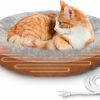 Reptiles & Amphibian PAIGTEK | Paigtek Heated Cat Beds For Indoor, 22 Inches Soft & Cozy Round Heated Pet Bed With Auto Constant Temperature Pet Heating Pad,