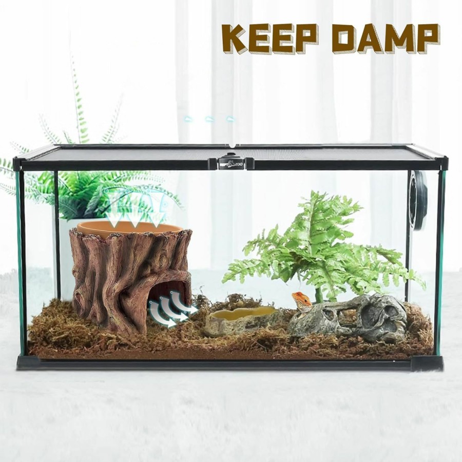 Reptiles & Amphibian kathson | Kathson Reptile Tank Decor Lizard Hide And Cave Plants Terrarium Decorations Resin Cactus Desert Aquarium Tank Habitat Accessories For Bearded Dragon Chameleon Leopard Gecko Snake Fish (Ball Cactus)