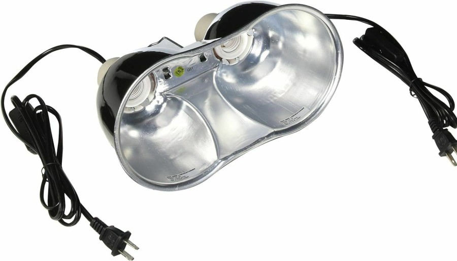 Reptiles & Amphibian Zoo Med | Zoo Med Combo Mini Deep Dome Clamp Lamp Fixture 2 X 5-1/2 Inch Deep Domes