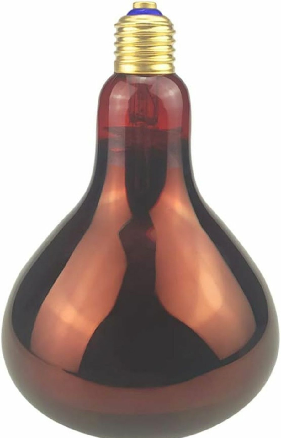 Reptiles & Amphibian BONGBADA | Bongbada Food Heat Lamps R40 Full Roasted Red Glass Lamp Bulb For Catering Restaurant Kitchen Reptiles Pet,Physiotherapy Heating Use E26 Base, Flood Light Heat Lamp Bulb (125W, Full Roasted Red)