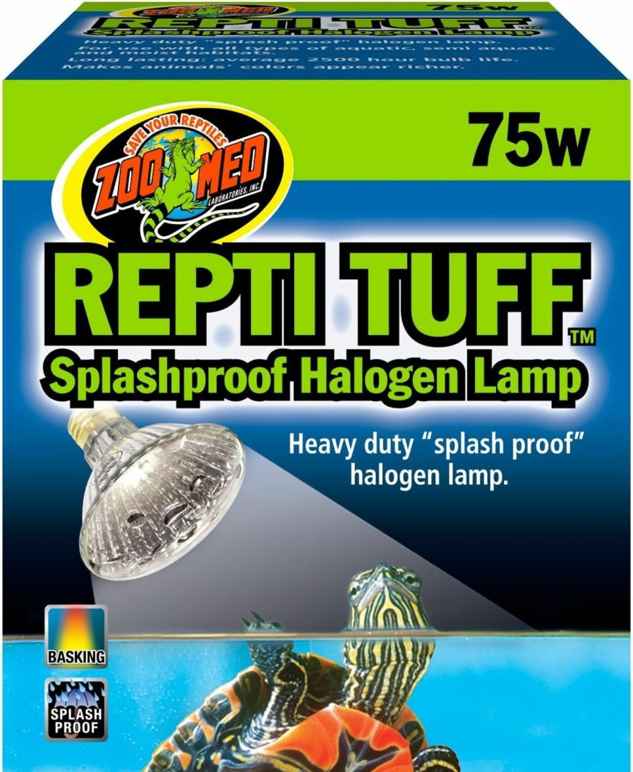 Reptiles & Amphibian Zoo Med | Zoo Med Turtle Tuff Splashproof Halogen Lamp, 90 Watts