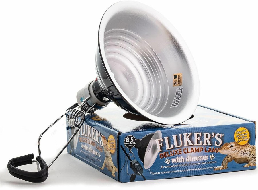 Reptiles & Amphibian Fluker's | Fluker'S Repta-Clamp Lamp 5.5 Inch - Heavy Duty Clamp Light, Pet Heat Lamp For Reptiles, Lizards - Ul/Cul Approved, 75W Incandescent Bulbs/Ceramic Heat Emitters, With Dimmable Switch