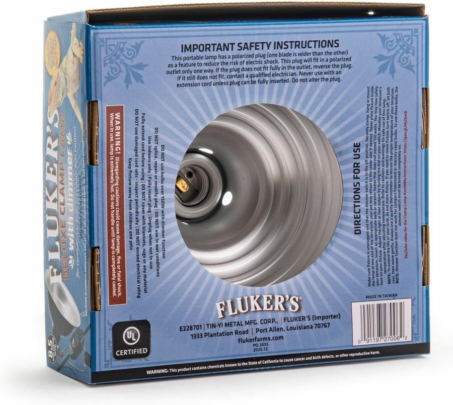 Reptiles & Amphibian Fluker's | Fluker'S Repta-Clamp Lamp 5.5 Inch - Heavy Duty Clamp Light, Pet Heat Lamp For Reptiles, Lizards - Ul/Cul Approved, 75W Incandescent Bulbs/Ceramic Heat Emitters, With Dimmable Switch