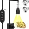 Reptiles & Amphibian Generic | Reptile Heat Lamp, Uva Uvb Habitat Basking Lamp, Turtle Aquarium Tank Heating Lamp With Clamp, 360 Rotatable Adjustable Brightness Heating Light Metal Stand With 2 Heat Bulbs (E27, 50W)