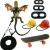 Reptiles & Amphibian Vehomy | Vehomy Bearded Dragon Harness Leash Lizard Helmet Hat Set - Lizard Harness Leash With Tyrannosaurus Wings Bearded Dragon T-Rex Harness Leash Bearded Dragon Hat Lizard Scooter For Gecko Chameleon