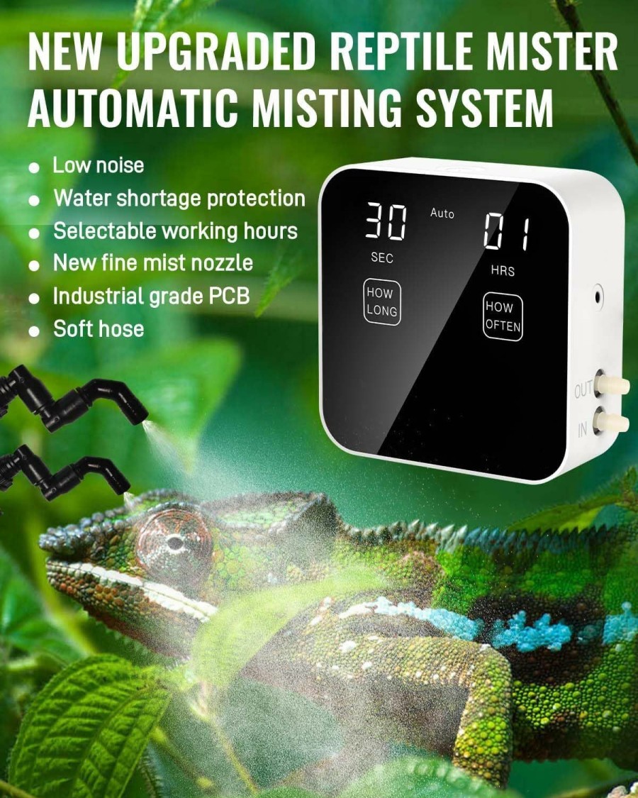 Reptiles & Amphibian Ycxydr | Reptile Humidifiers, Reptile Misting System, Reptile Mister Automatic With Timer, Terrarium Mister For Reptiles, Amphibians, Plants, Tank, Paludarium And Vivarium