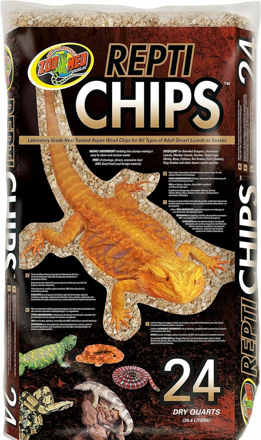 Reptiles & Amphibian Zoo Med | Zoomed Repti Chips, 24 Quarts