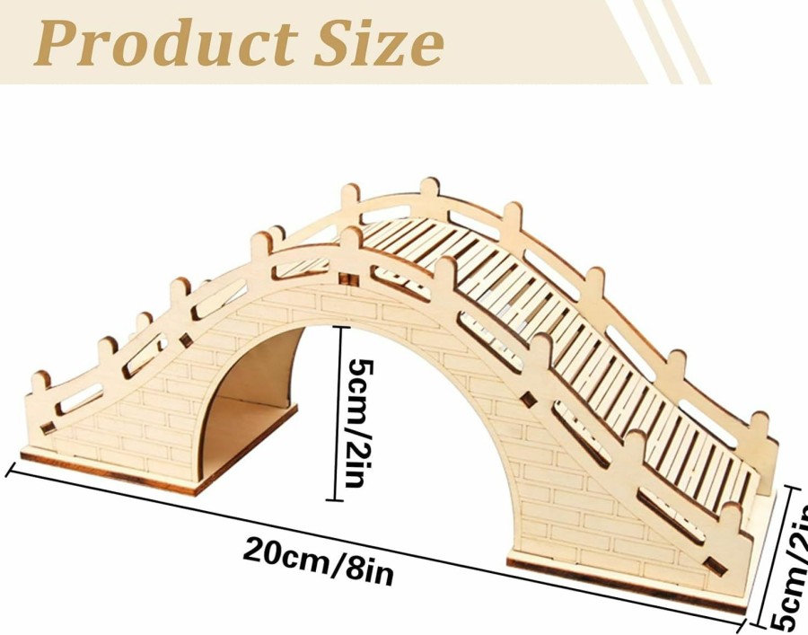 Reptiles & Amphibian JINGHANGER | Hermit Crabs Climbing Bridge, Wooden Hermit Crab Climibing Toys, Hermit Crab Hideout With Ramp, Aquarium Tank Accessory Small Animals Cage Accessory, Habitat For Hermit Crab Hamster Rat Reptile