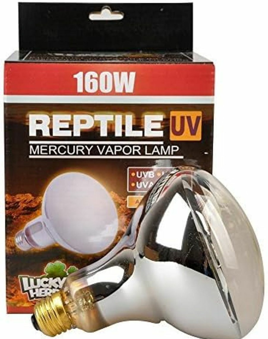 Reptiles & Amphibian LUCKY HERP | Lucky Herp Reptile Uva Uvb Mercury Vapor Bulb Lamp,Screw Thread,160 Watt (Clear)