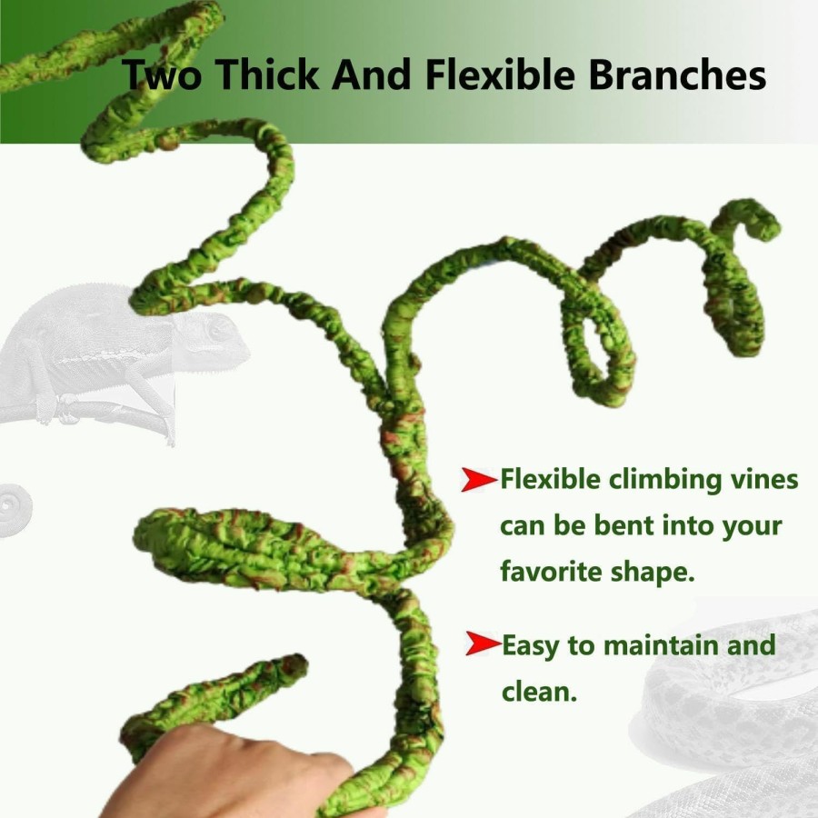 Reptiles & Amphibian KERUIDENG | Keruideng Flexible Bend-A-Branch Reptile Vines,Terrarium Decor,Long Jungle Climber Vines Habitat Decor For Chameleon Climbing Lizards Snakes And More Small Animals