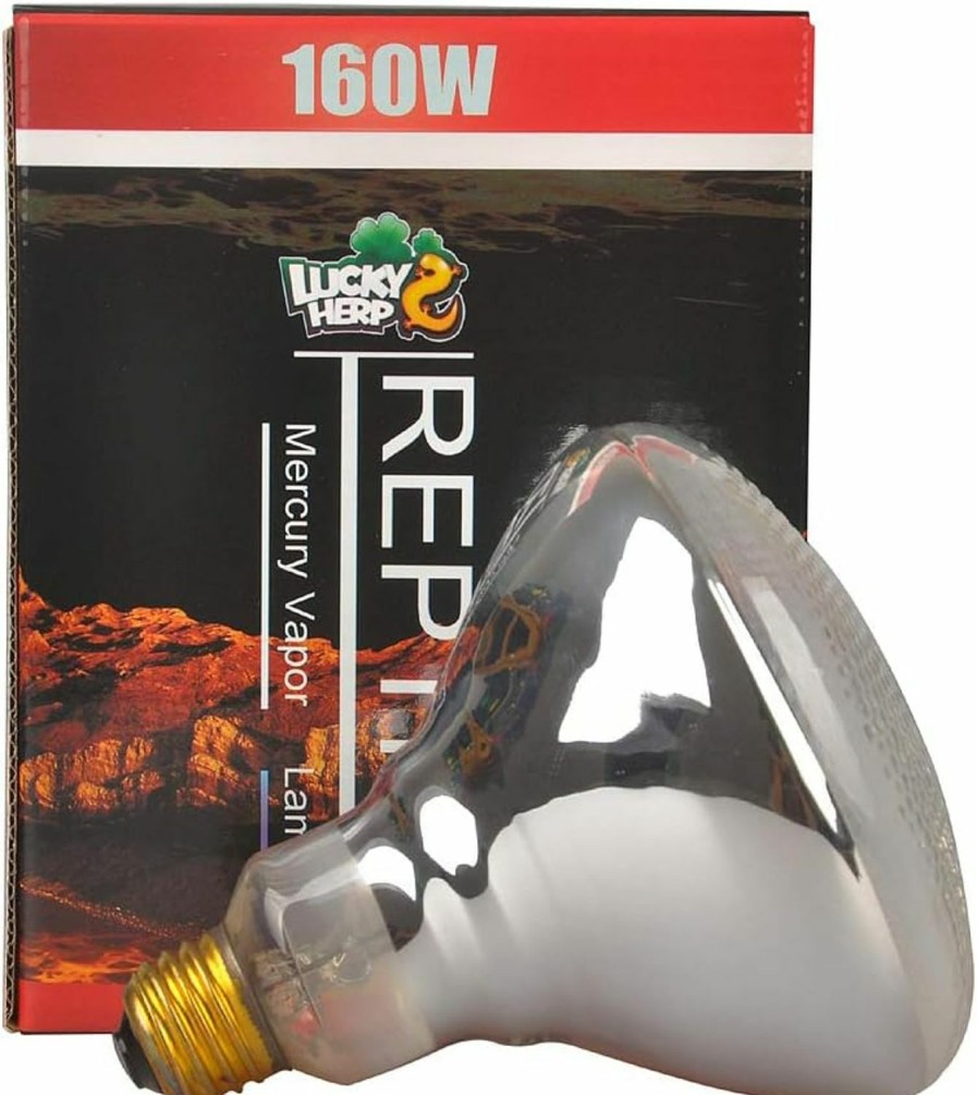 Reptiles & Amphibian LUCKY HERP | Lucky Herp Reptile Uva Uvb Mercury Vapor Bulb Lamp,Screw Thread,Par38,160 Watt,Coated