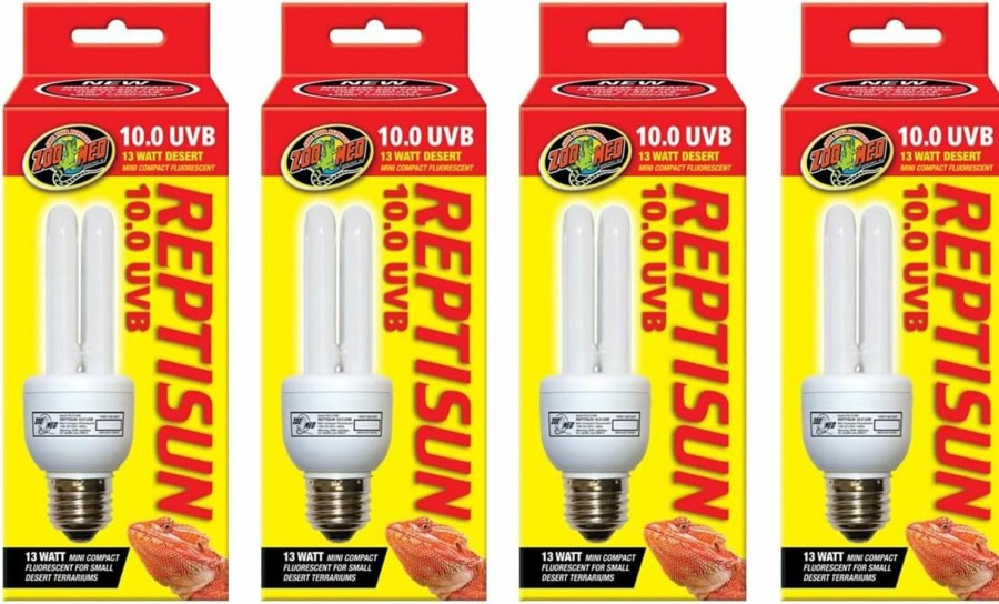 Reptiles & Amphibian Zoo Med | Zoo Med Reptisun 10.0 Uvb Mini Compact Fluorescent 13 Watt (4 Pack)