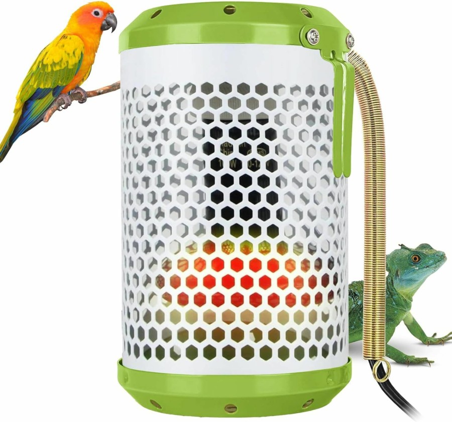 Reptiles & Amphibian Beamama | Bird Cage Heater- Reptile Heat Lamp With Shade No Harm No Light Ceramic Bird Heat Lamp Pet Heater For Parakeets Parrots Chameleon, Snakes, Lizards, Chicks, Amphibian Bird Supplies