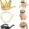 Reptiles & Amphibian Keymall | Keymall Bearded Dragon Accessories Set Including Crown Necklace Sunglasses With Adjustable Elastic Chin Strap Reptile Clothes Lizards Gecko Chameleon Iguana Frogs For Photo Props Birthday Gift