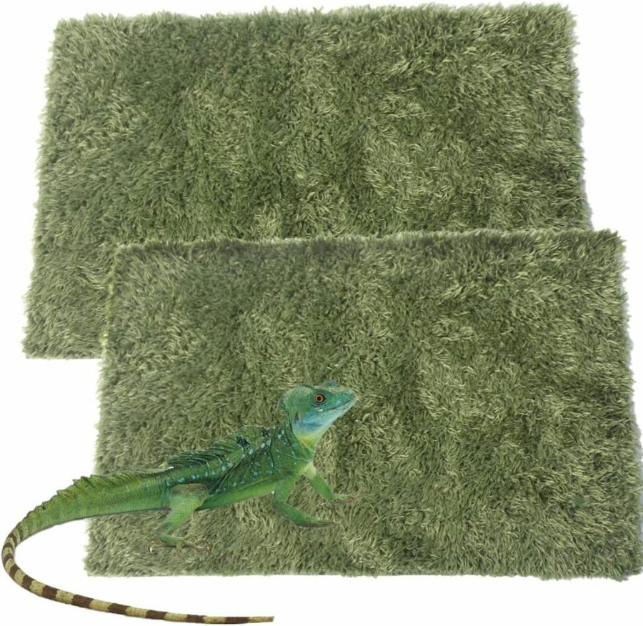 Reptiles & Amphibian kathson | Kathson 2 Pcs Reptile Carpet Mat Terrarium Bedding Substrate Liner Mat Imitation Rainforest Crawler Mats For Snakes Bearded Dragon Gecko Chameleon Turtles Iguana