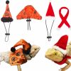 Reptiles & Amphibian ADOGGYGO | Adoggygo Bearded Dragon Halloween Hat Cloak Lizard Christmas Hat Scarf Set, Small Animal Halloween Christmas Festival Costume (Halloween & Xmas)