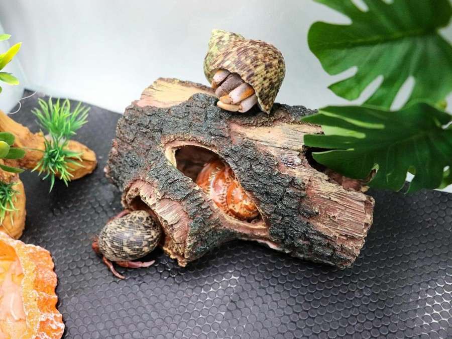 Reptiles & Amphibian Neeenn | Hermit Crab Hideout, Resin Simulation Stone Reptile Cave Hideout, Hermit Crab Climbing Toys, Terrarium Habitat Decor For Lizard Spider Aquarium Fish Gecko Bearded Dragon