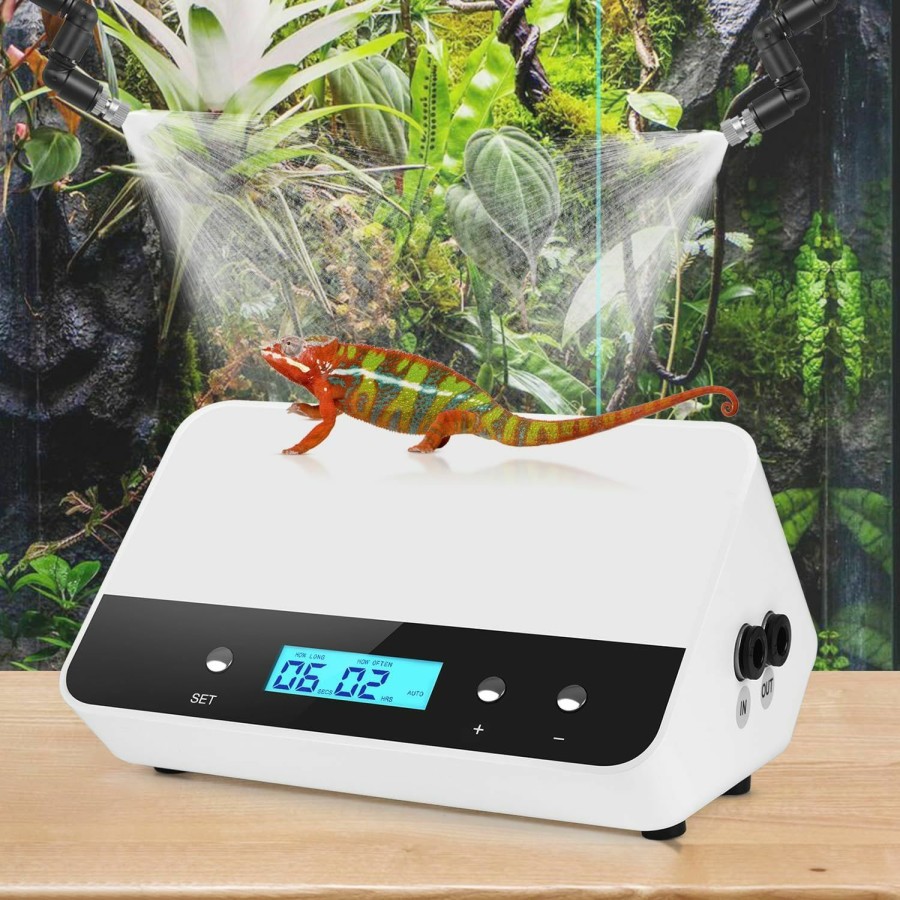 Reptiles & Amphibian RUNWUSHENG | Runwusheng Reptile Humidifier, Lcd With Timing Function, Time Length And Interval Can Be Set, Reptile Spray System With 6 Spray Nozzles,Misting System For Reptiles Of Amphibians, Tanks, Paludarium