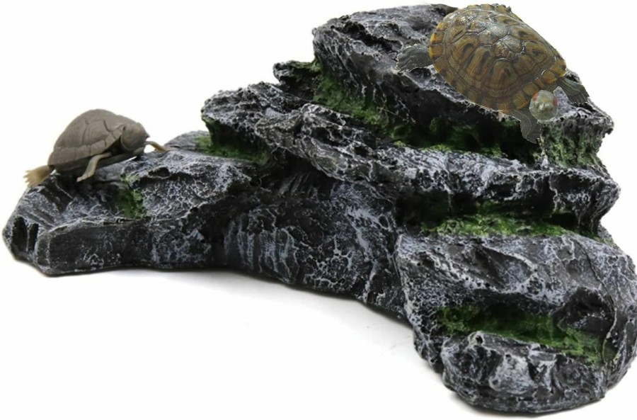 Reptiles & Amphibian Hamiledyi | Hamiledyi Turtle Basking Platform Tortoise Climbing Ramp Shale Step Ledge Reptiles Dock Resting Terrace Aquarium Rock Ornament Decoration For Turtles Frogs Newts Salamanders