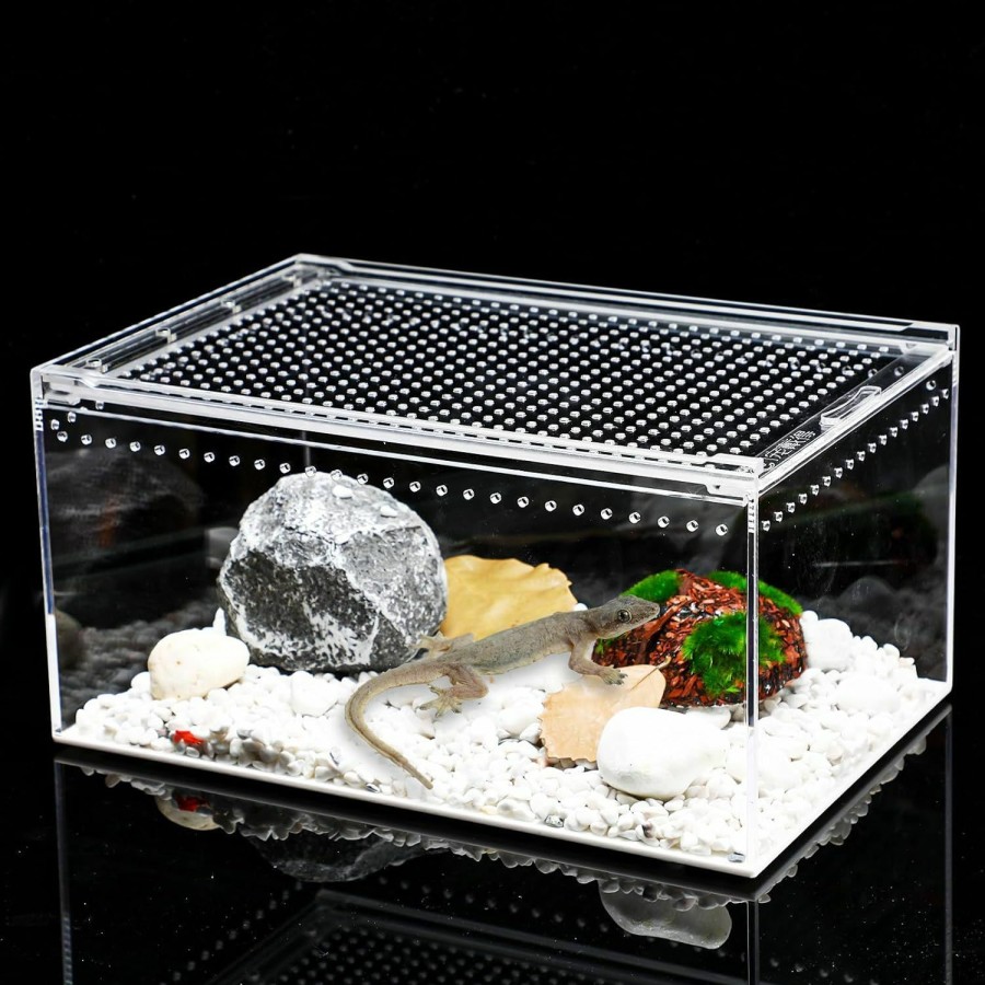 Reptiles & Amphibian Maxcheck | Maxcheck Magnetic Acrylic Reptile Enclosure Tarantula Enclosure Hermit Crab Habitat Feeding Reptile Terrariums Lizard Tank Acrylic Cage For Tarantula Invertebrates Mantis Cricket(9.8 X 5.9 X 5.9'')