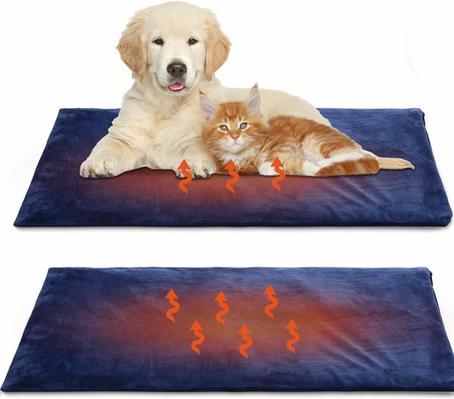 Reptiles & Amphibian Baquler | Baquler 2 Pcs Dog Heating Pad Pet Heating Pad Electric Cat Heated Mat With Removable Cover Puppy Heating Pad With Timer And Chew Resistant Cord Dog Heating Blanket For Dog Cat Puppy, 18 X 27 Inch