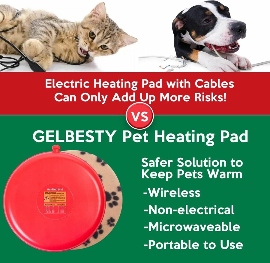 Reptiles & Amphibian Gelbesty | Pet Heating Pad Microwave, Outdoor Newborn Kitten Puppy Pet Snuggle Warming Safe Bed Warmer, Gel Reusable Heat Disc, Waterproof Heating Disk For Dog, Cat, Rabbit And Guinea Pig, Christmas Pet Gifts