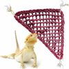 Reptiles & Amphibian MultiCute Pets | Bearded Dragon Hammock Large-Hand Woven,Colored Seagrass Reptile Hammock W/Suction Cups & Jute Rope-Bearded Dragon Bed-Bearded Dragon Accessories, Geckos, & More-Ideal Gift For Pet Lovers