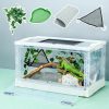 Reptiles & Amphibian BINANO | Binano Foldable Reptile Terrariums, Snake Tanks, And Enclosures For Bearded Dragons, Iguanas, Lizards, Crested Geckos -Clear Views, High-Temperature Resistant Iron Mesh Ventilation (White, 22'')