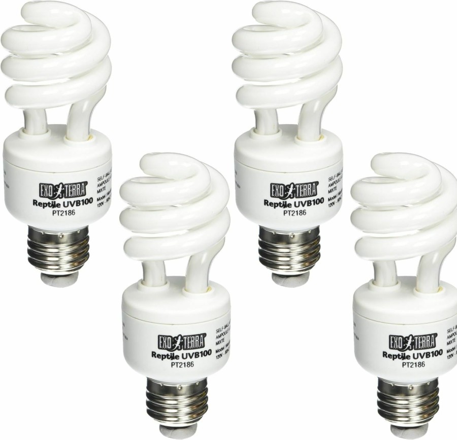 Reptiles & Amphibian Exo Terra | (4 Pack) Exo Terra Repti-Glo 5.0 Compact Fluorescent Tropical Terrarium Lamps, 13 Watt