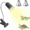 Reptiles & Amphibian GoChes | Goches Reptile Aquarium Heating Lamp With Clamp And 360 Adjustable Holder, Dimmable Switch, Basking Heat Lamp For Reptile, Lizard, Turtle, Habitat, 2 Uva Uvb Bulbs Included(E27,50W),Ce Certified