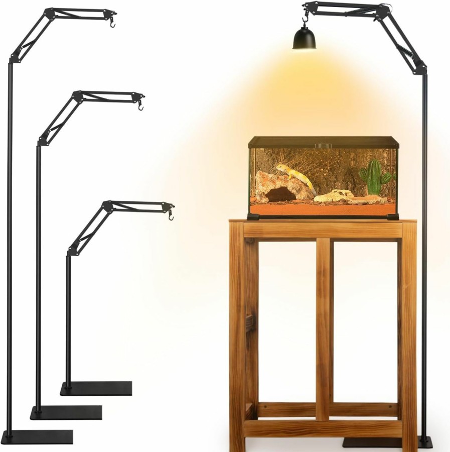 Reptiles & Amphibian coospider-repta | Coospider-Repta Extra Tall Terrarium Heat Lamp With Adjustable Height And Lampshade Reptile Light Stand With Lampshade Bulb Not Included Floor Lamp Holder 250W Max (With Lampshade)