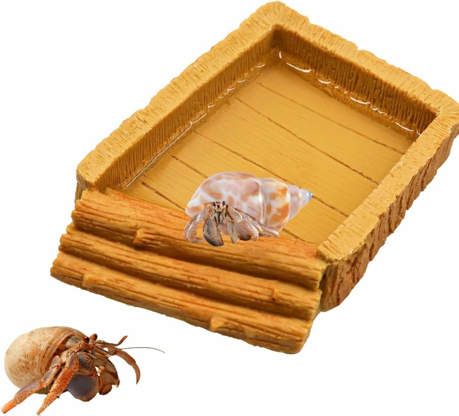 Reptiles & Amphibian Neeenn | Hermit Crab Water Tank, Resin Hermit Crab Water Pool, Hermit Crab Habitat, Hermit Crab Supplies, Aquarium Tank Cage Accessories For Small To Medium Hermit Crab