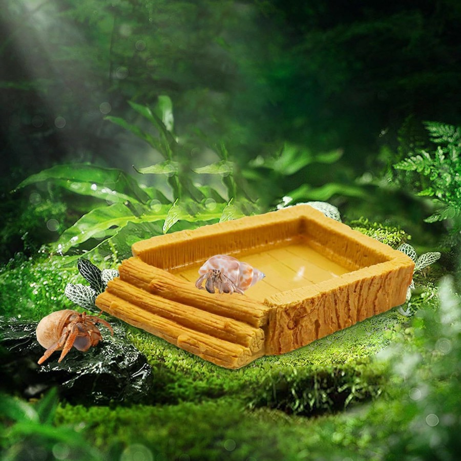 Reptiles & Amphibian Neeenn | Hermit Crab Water Tank, Resin Hermit Crab Water Pool, Hermit Crab Habitat, Hermit Crab Supplies, Aquarium Tank Cage Accessories For Small To Medium Hermit Crab