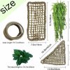 Reptiles & Amphibian MUYG | Muyg Bearded Dragon Hammock,Reptile Lounger Lizard Natural Seagrass Habitat Decor Reptiles Tank Hanging Plants Jungle Climber Vines Flexible Leaves Accessories For Lizards Chameleon Gecko Corn Snakes