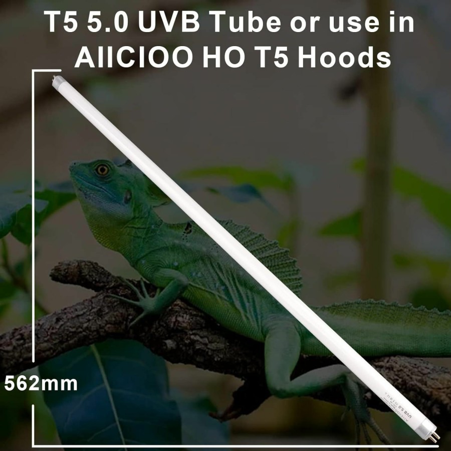 Reptiles & Amphibian Aiicioo | Aiicioo T5 Ho Reptile Uvb Light - Desert Uva Uvb 10.0 Fluorescent Lamp 22\" Tube Lighting High Output For Lizard Bearded Dragon 24W