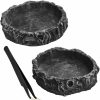 Reptiles & Amphibian Fulanfudi | Fulanfudi 2Pcs Reptile Water Dish Food Bowl Set Reptile Feeder Food And Water Dish With Feeding Tweezers Tong For Leopard Gecko Lizard Frog Snake Chameleon Tortoise(Style 1)