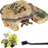 Reptiles & Amphibian Moonorange | Moonorange Turtle Basking Platform Turtle Tank Decoration For Aquariums & Terrarium, Turtle, Lizard, Reptile Habitat Hideout (Black)