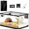 Reptiles & Amphibian Choyedusu | Choyedusu Reptile Terrarium Humidity Meter Lizard Tank And Reptile Tank Top Breathable Holes Small Reptile Tank Terrarium Hamster Tank With Heat