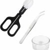 Reptiles & Amphibian IAFVKAI | Iafvkai Reptile Feeding Tongs Crickets Clamp Curved Feeding Tweezers Terrarium Cleaning Tools With Small Water Dish 3 In 1 For Insects Lizard Bearded Dragon Turtle Snake Spider Frog Gecko Chameleon