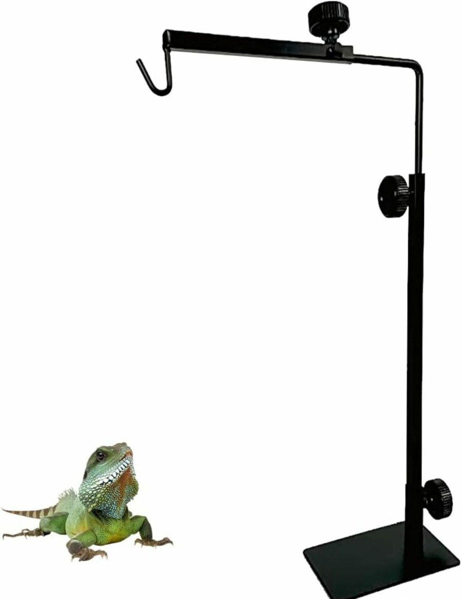 Reptiles & Amphibian BNOSDM | Bnosdm Reptile Lamp Stand, Adjustable 25-35 Inch Metal Floor Light Holder Stand Bracket Reptile Heat Lamp Stand For Reptile Terrarium Heating Light Reptile Tank Accessories (L)