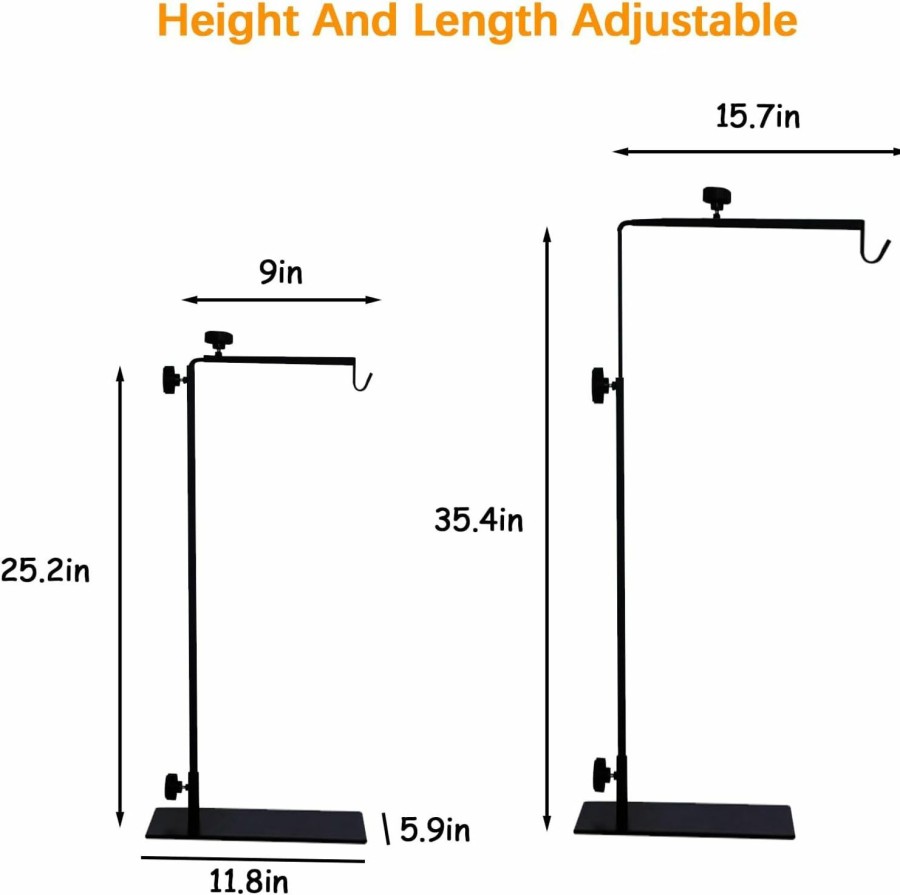 Reptiles & Amphibian BNOSDM | Bnosdm Reptile Lamp Stand, Adjustable 25-35 Inch Metal Floor Light Holder Stand Bracket Reptile Heat Lamp Stand For Reptile Terrarium Heating Light Reptile Tank Accessories (L)