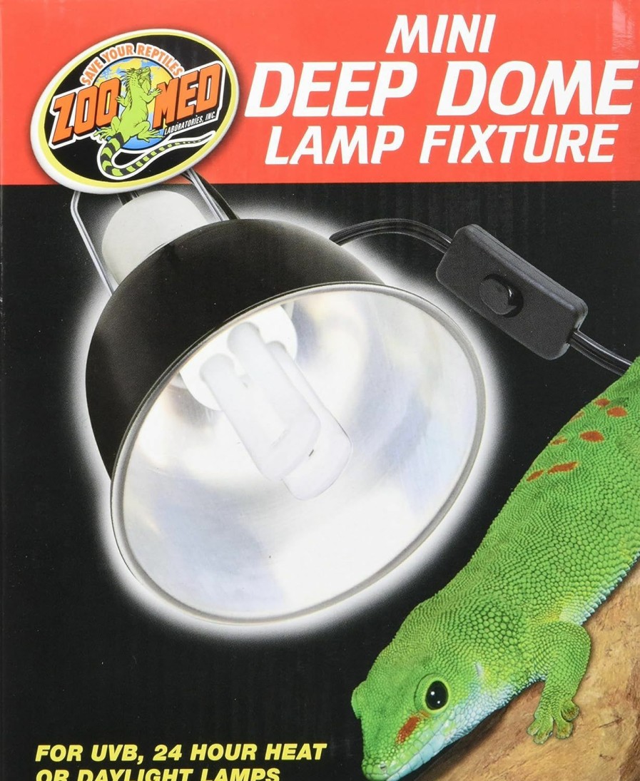 Reptiles & Amphibian Zoo Med | Zoo Med Mini Deep Dome Lamp Fixture With 5.5-Inch Dome, Black