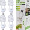 Reptiles & Amphibian Reginary | Reginary 4 Pcs Uvb Reptile Light 10.0, Reptile Uvb Bulb, Uvb Bulb For Desert Tropical/Sub Tropical Reptiles Fluorescent Simulation Color Reptile Uvb Light For Turtle Lizard Gecko, 26 W