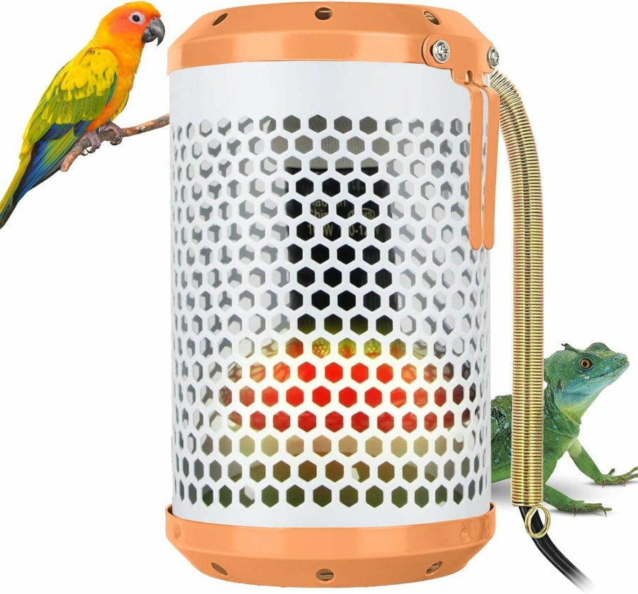 Reptiles & Amphibian Beamama | Bird Cage Heater- Reptile Heat Lamp With Shade No Harm No Light Ceramic Bird Heat Lamp Pet Heater For Parakeets Parrots Chameleon, Snakes, Lizards, Chicks, Amphibian Bird Supplies