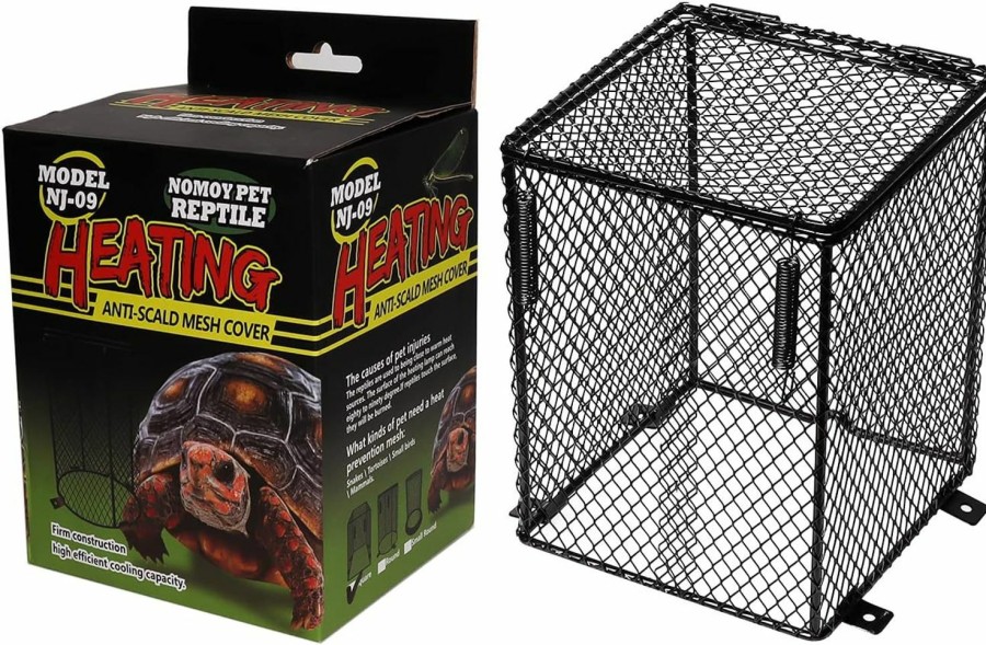 Reptiles & Amphibian Wadoy | Wadoy Reptile Heater Guard, For Reptile, Heating Anti-Scald Burn Protective Lampshade Mesh Cover, Day Night Ceramic Light Bulb Heater Guard, Cubiod