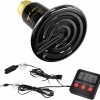 Reptiles & Amphibian Simple Deluxe | Simple Deluxe 60W Reptile Ceramic Heat Emitter Heat Lamp Bulb No Light Infrared Brooder Heater, Digital Thermometer And Hygrometer With Temp & Humidity Probe For Amphibian Tank/Egg Incubator