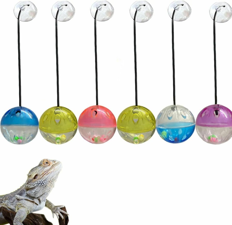 Reptiles & Amphibian Koomduk | Koomduk 6 Pack Bearded Dragon Toys Balls Bell,Bearded Dragon Accessories,Fit For Lizard Small Reptile Habitat Terrarium Tank