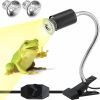 Reptiles & Amphibian NBIIUYIGE | Nbiiuyige Reptile Heat Lamp, Dual-Head Uva Uvb Reptile Light, Heating Lamp With Cycle Timer, Heat Lamp For Reptiles Bearded Dragon Turtle Crab Snake Lizard, Separate Control, 3 Basking Bulbs Light