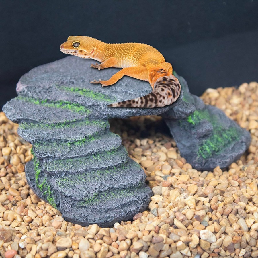 Reptiles & Amphibian Penn-Plax | Penn-Plax Reptology Shale Scape Step Ledge & Cave Hideout Basking Area - Decorative Resin For Aquariums & Terrariums Great For Reptiles, Amphibians, And Fish Medium