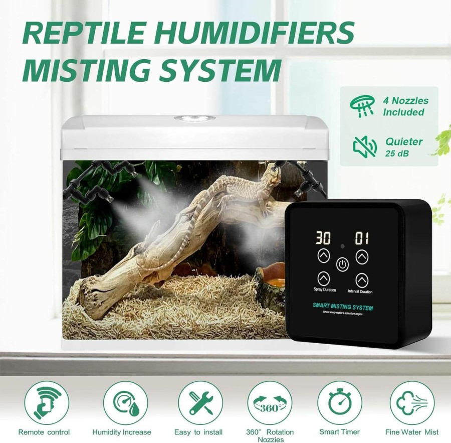 Reptiles & Amphibian MECESOR | Mecesor Reptile Mister Humidifiers Smart Misting System For Reptile Terrariums Reptile Mister Automatic With Timer For Chameleons